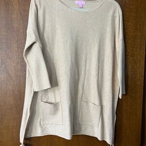 Lilly Pulitzer  Beige Knit Tunic with Pockets
